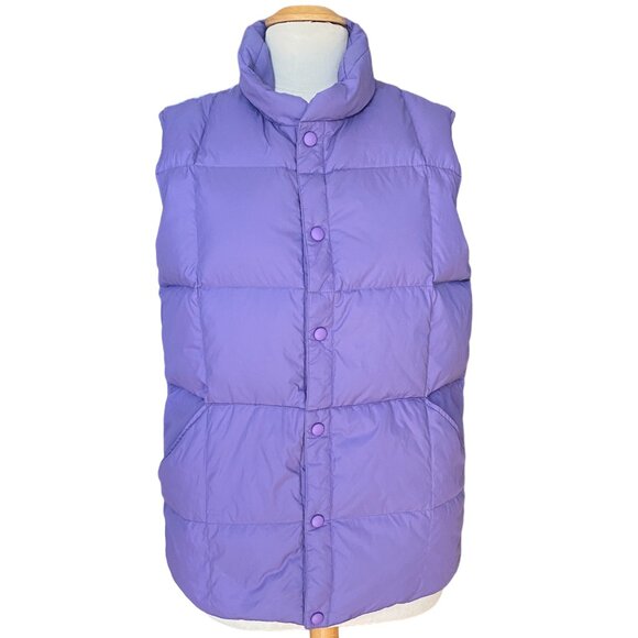 Lands End Goose Down Quilted Puffer Vest Purple Gorpcore Hiking Utility-XL - Picture 5 of 12